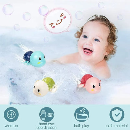 Swimming Turtle & Whale Bath Toys, Clockwork Water Play for Kids