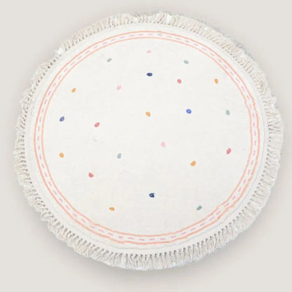 Soft Tassel Children's Carpet - Large Polka Dots Area Rug