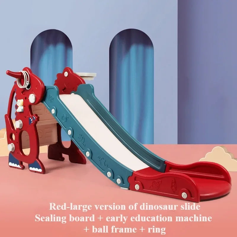 Folding Unicorn Kids Slide & Climber Playset with Music, Hoop & Ring Toss