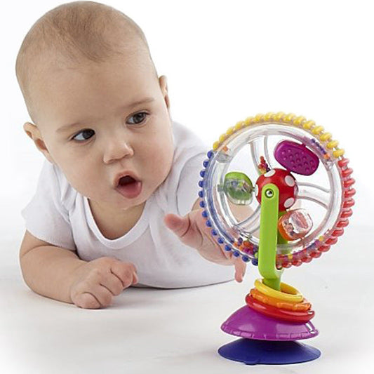 Three-Color Rotating Ferris Wheel Baby Rattle with Suction Cup
