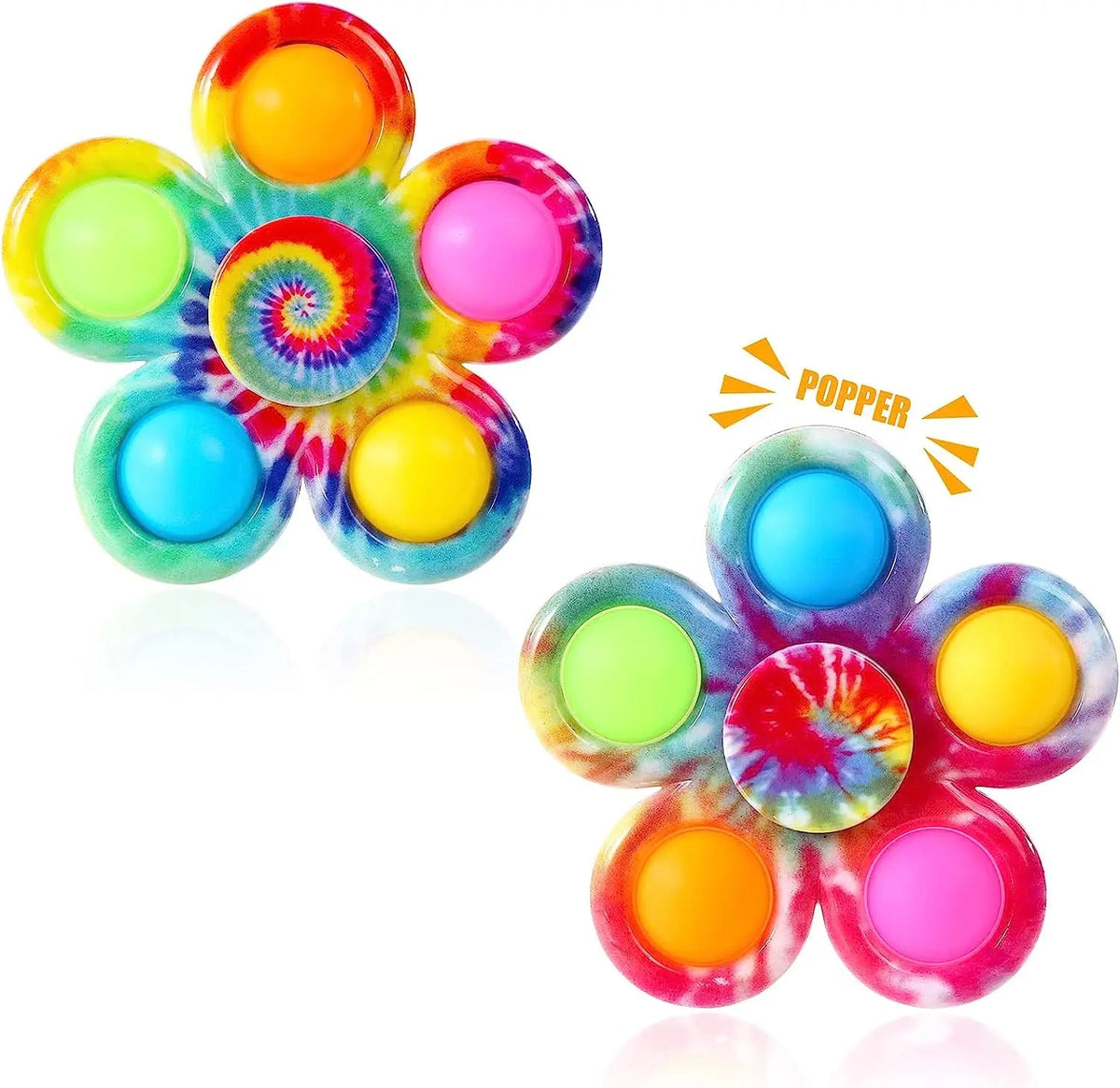 Tie-Dye Pop Fidget Spinner – Sensory Stress-Relief Toy