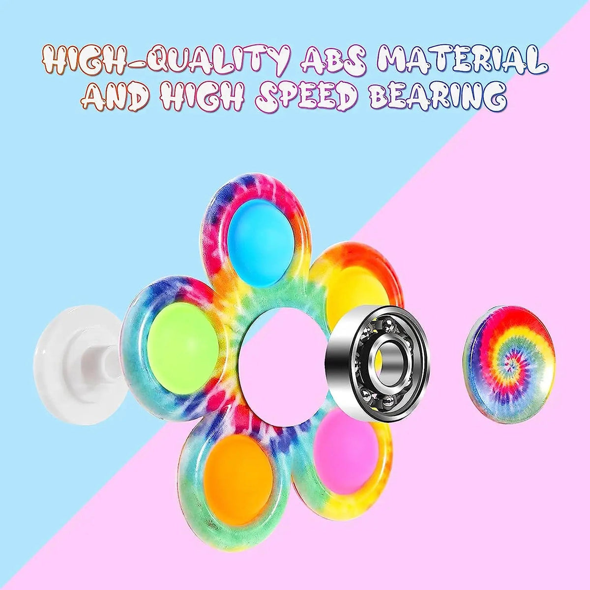 Tie-Dye Pop Fidget Spinner – Sensory Stress-Relief Toy
