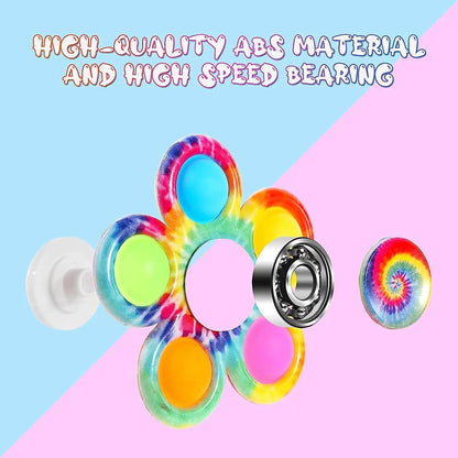 Tie-Dye Pop Fidget Spinner – Sensory Stress-Relief Toy