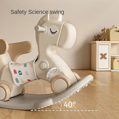 2-in-1 Baby Rocking Horse & Ride-On Car (Fall-Safe)