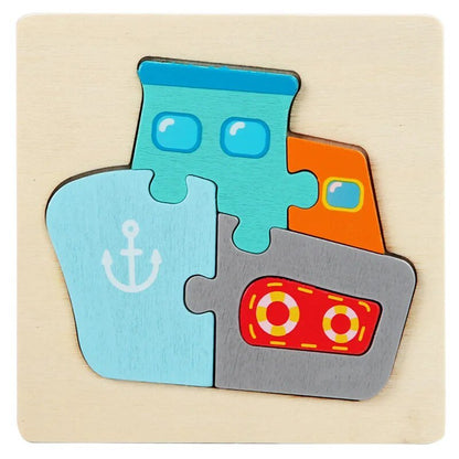 Colorful Animal Wooden Puzzle - Kids' Educational Jigsaw Toy