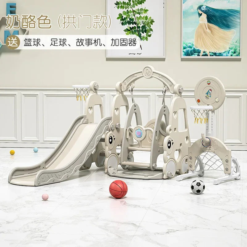 TQH 3-in-1 Indoor Slide & Swing for Toddlers