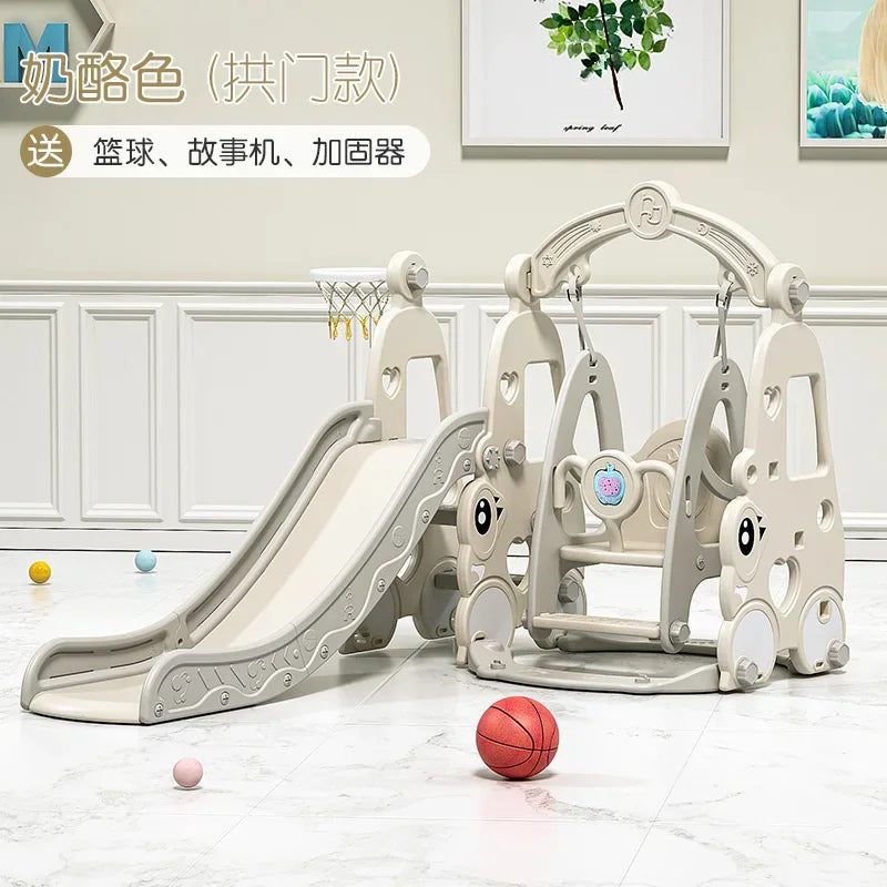 TQH 3-in-1 Indoor Slide & Swing for Toddlers