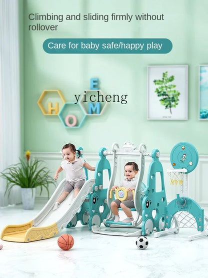TQH 3-in-1 Indoor Slide & Swing for Toddlers