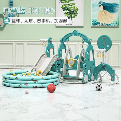 TQH 3-in-1 Indoor Slide & Swing for Toddlers