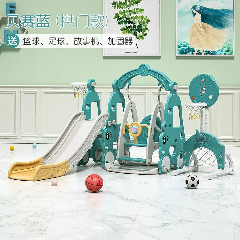 TQH 3-in-1 Indoor Slide & Swing for Toddlers