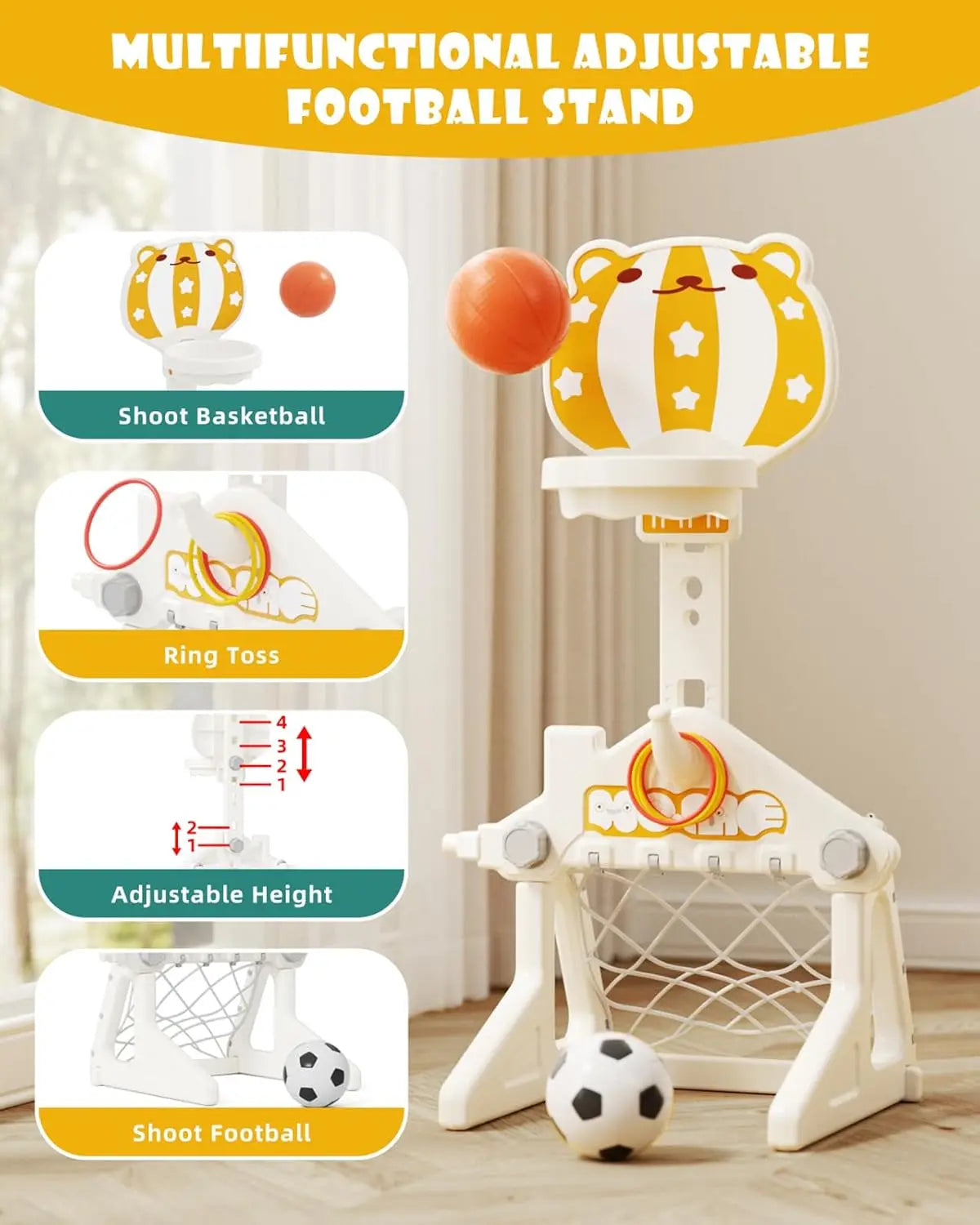6-in-1 Toddler Slide & Swing Indoor/Outdoor Playset