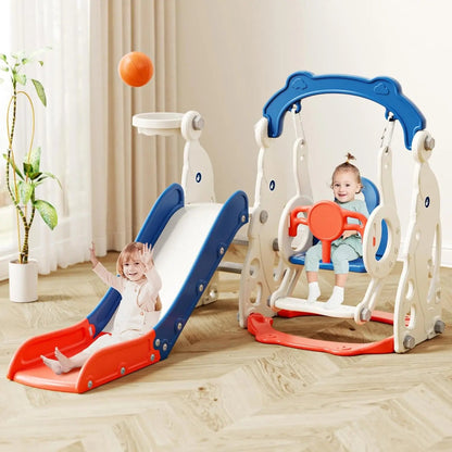 6-in-1 Toddler Slide & Swing Indoor/Outdoor Playset