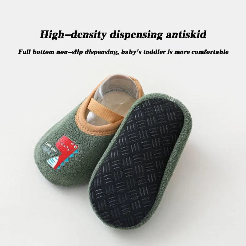 Newborn Anti-Slip Warm Socks - Rubber Sole Crib Shoes for Babies