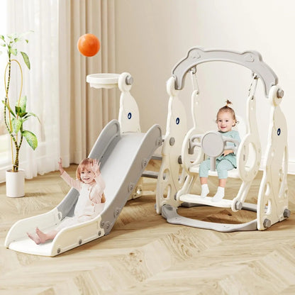 6-in-1 Toddler Slide & Swing Indoor/Outdoor Playset