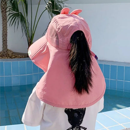 Kids Summer Sun Hat with Neck & Ear Cover - UV Protection