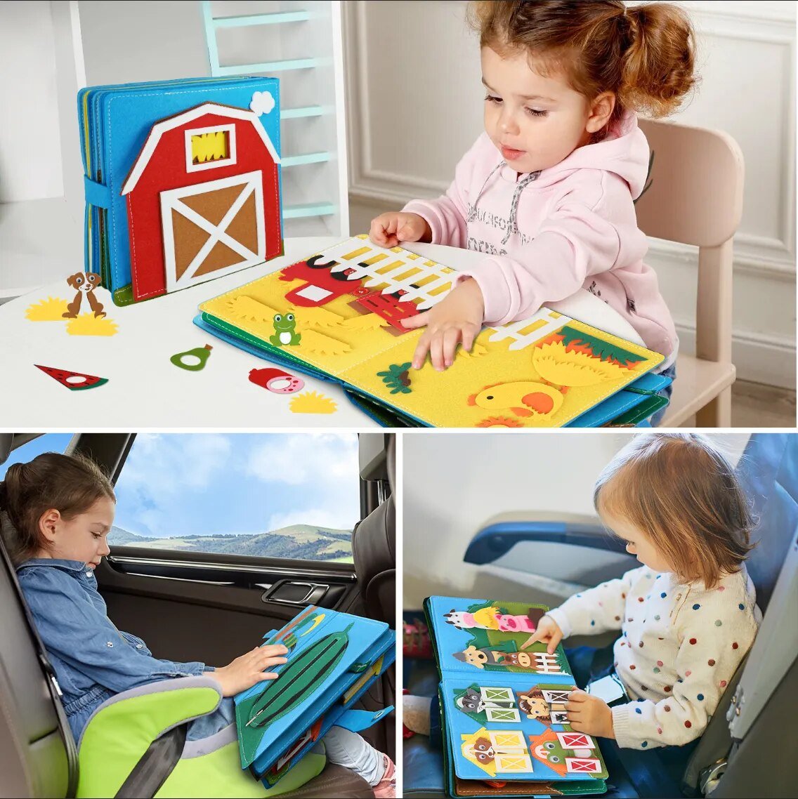 Farm Animal Storytelling Busy Board: Montessori Sensory Toy