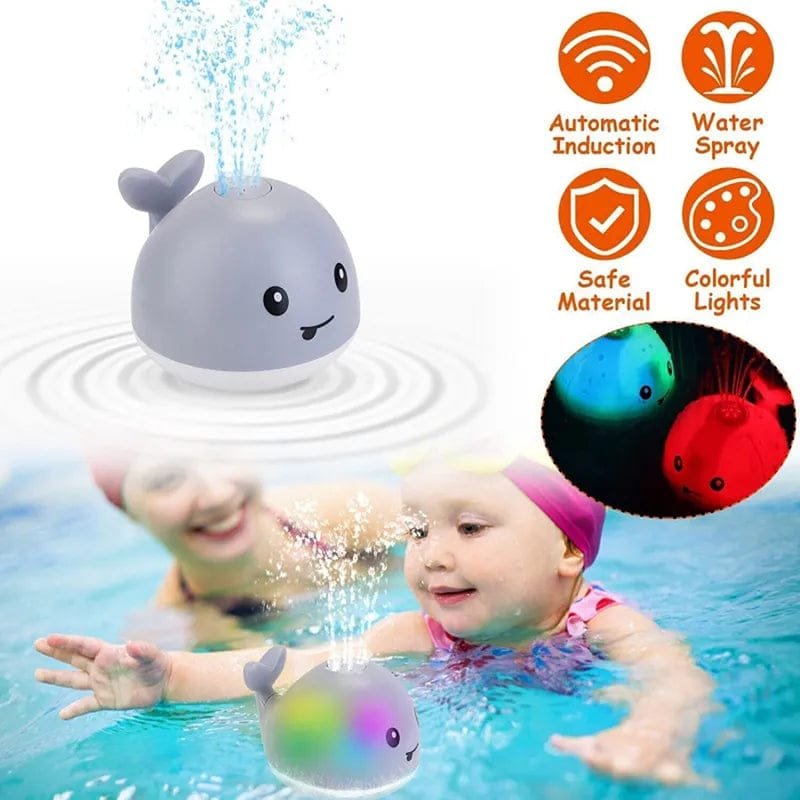 Whale Light-Up Sprinkler Bath Toy for Toddlers & Infants - Fun & Safe