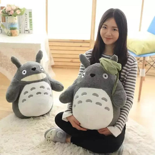 Grey Forest Spirit with Lotus Leaf Plush - Collector's Gift
