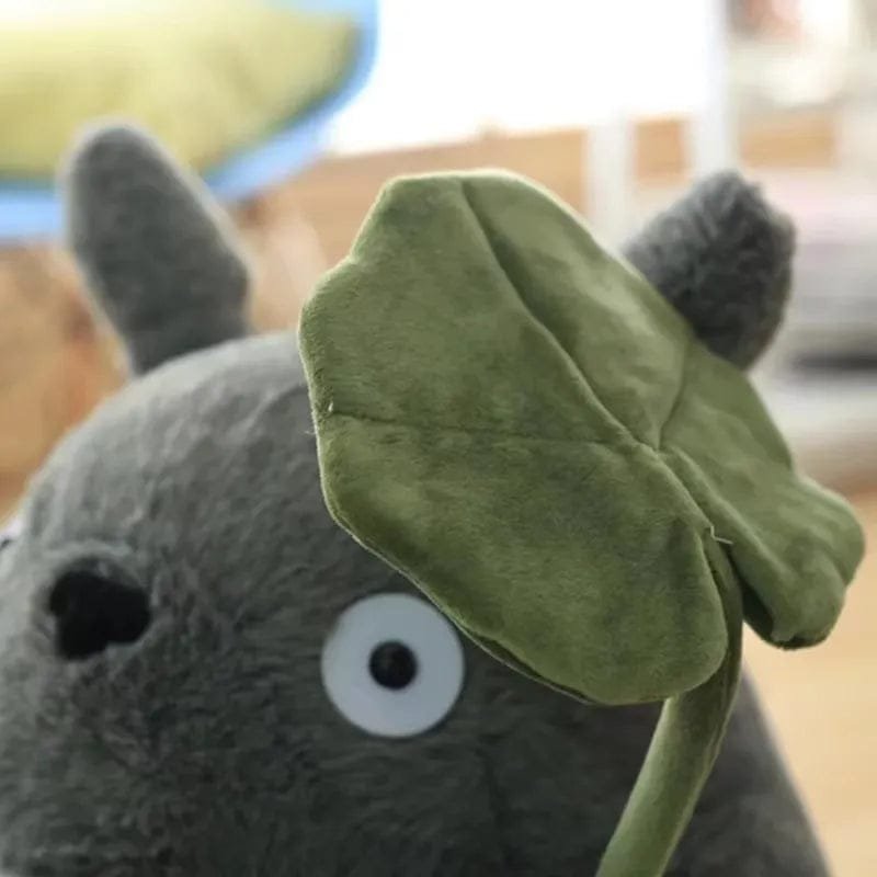 Grey Forest Spirit with Lotus Leaf Plush - Collector's Gift
