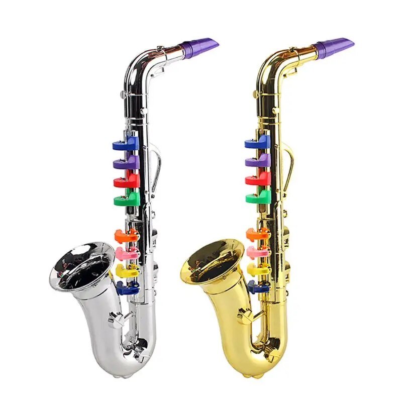8-Tone Toy Saxophone & Trumpet for Kids - Musical Party Prop