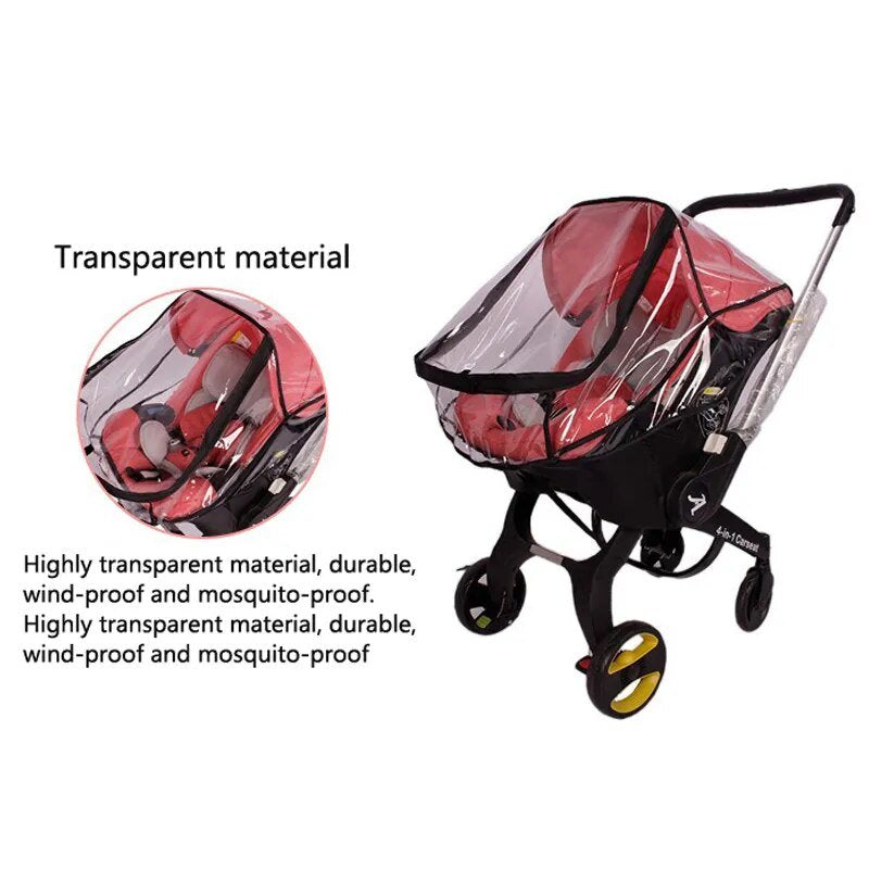 Double-Zipper Windproof PVC Baby Carriage Rain Cover