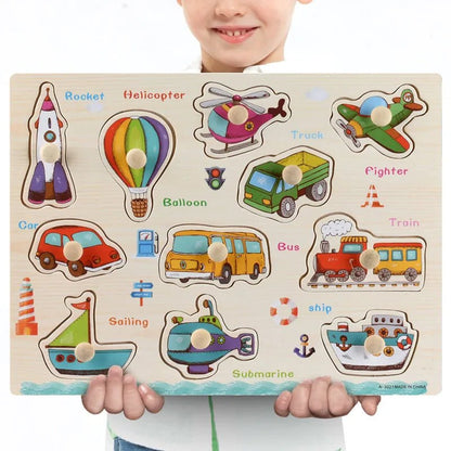Montessori Wooden Puzzle Boards - 3D Jigsaw for Kids