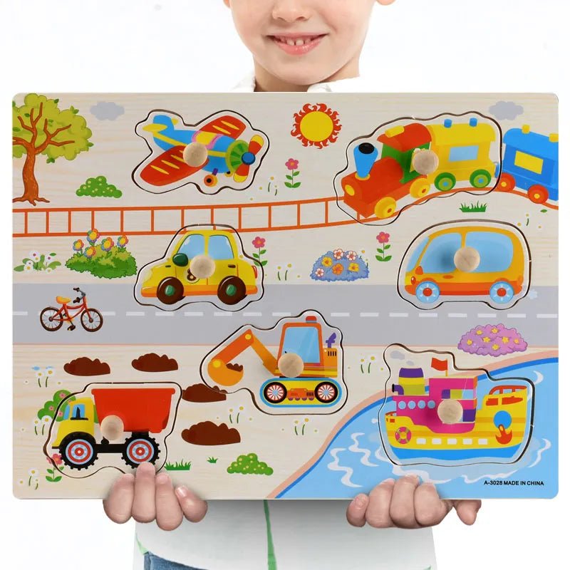 Montessori Wooden Puzzle Boards - 3D Jigsaw for Kids