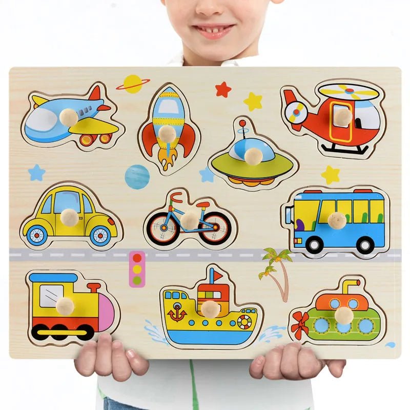 Montessori Wooden Puzzle Boards - 3D Jigsaw for Kids