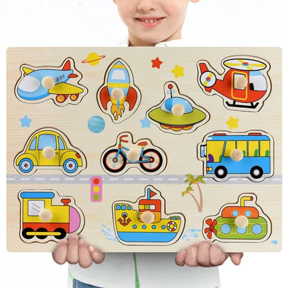 Montessori Wooden Puzzle Boards - 3D Jigsaw for Kids
