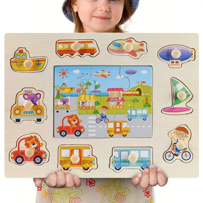 Montessori Wooden Puzzle Boards - 3D Jigsaw for Kids