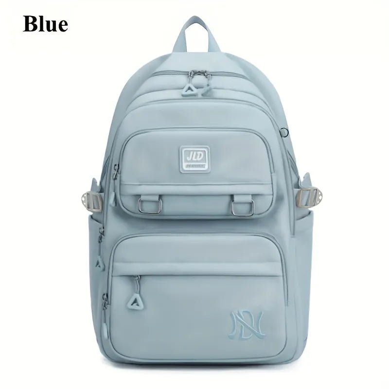 Large Waterproof Nylon School Backpack: Stylish & Spacious