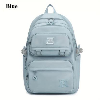 Large Waterproof Nylon School Backpack: Stylish & Spacious