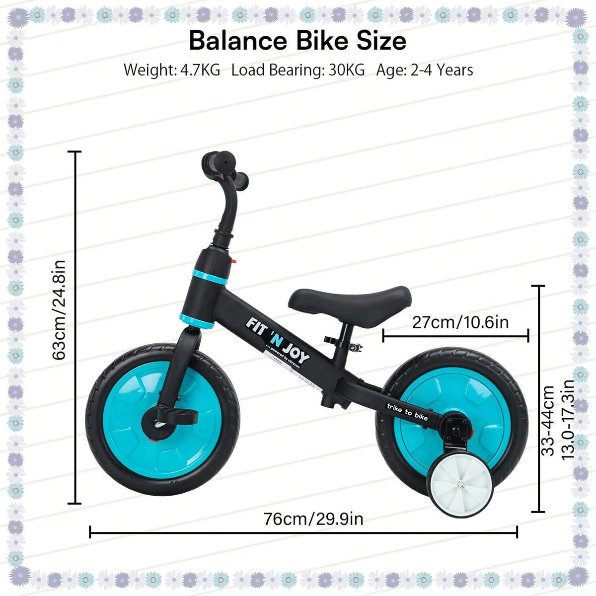 UBRAVOO Fit ’n Joy 4-in-1 Toddler Training Bike (JL-101)