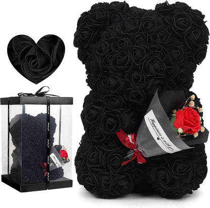 25cm Rose Bear in Gift Box - Perfect for Mother's Day & Valentine's