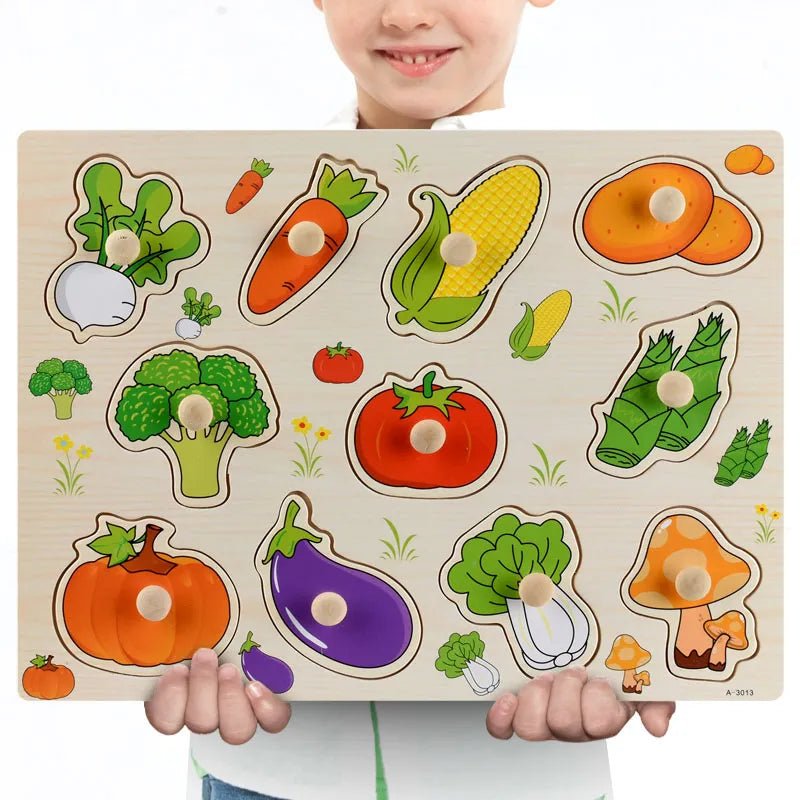 Montessori Wooden Puzzle Boards - 3D Jigsaw for Kids
