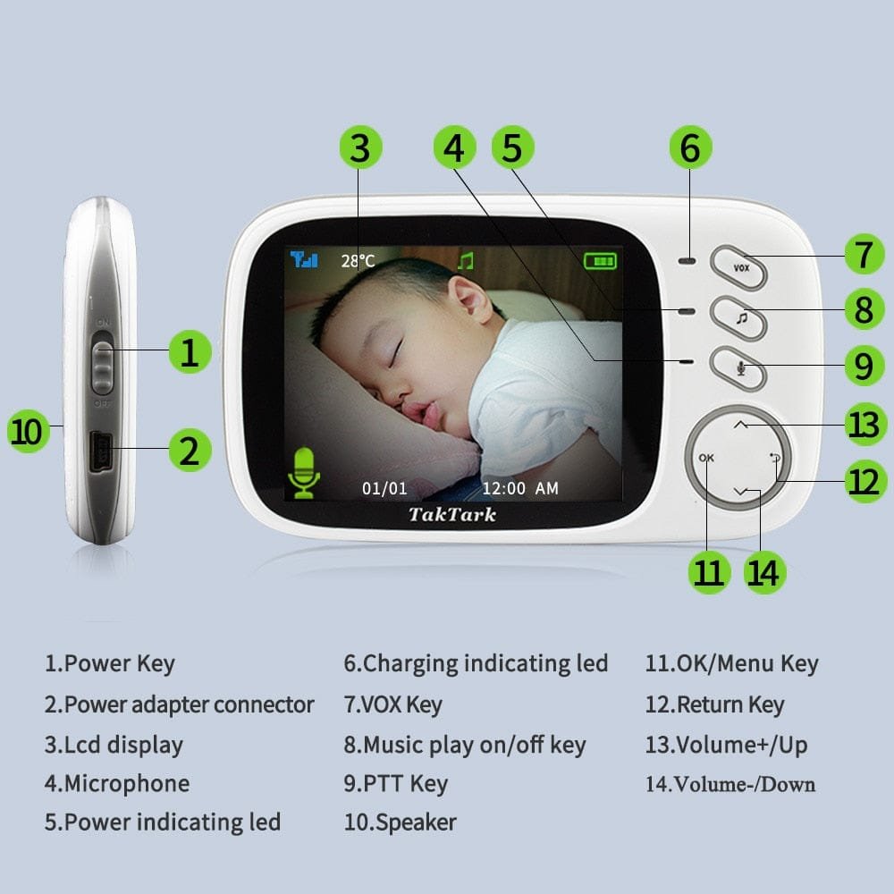 Wireless Video Color Baby Monitor High Resolution Security Camera