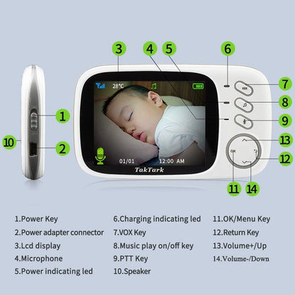Wireless Video Color Baby Monitor High Resolution Security Camera