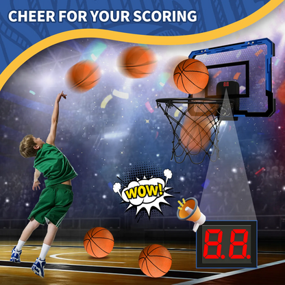 Foldable Wall-Mounted Basketball Hoop Set for Kids