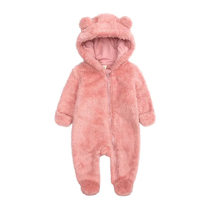 Cozy Bear-Themed Winter Jumpsuit for Newborns (0-12M)