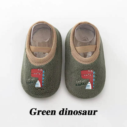 Newborn Anti-Slip Warm Socks - Rubber Sole Crib Shoes for Babies