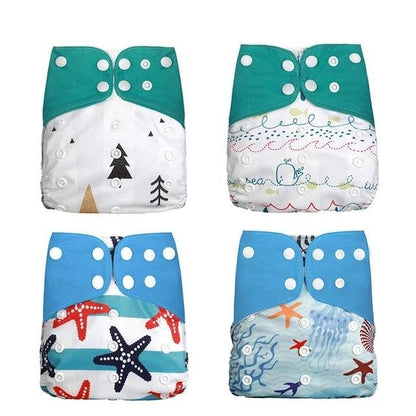 4pcs/set Washable Cloth Diaper Adjustable Cover