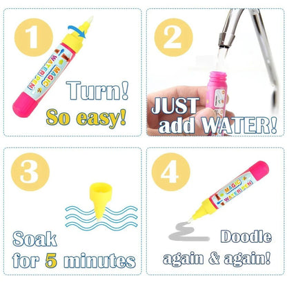Coolplay Animal Water Drawing Mat: Rainbow Doodle & 2 Pens - Xmas Kid Gift