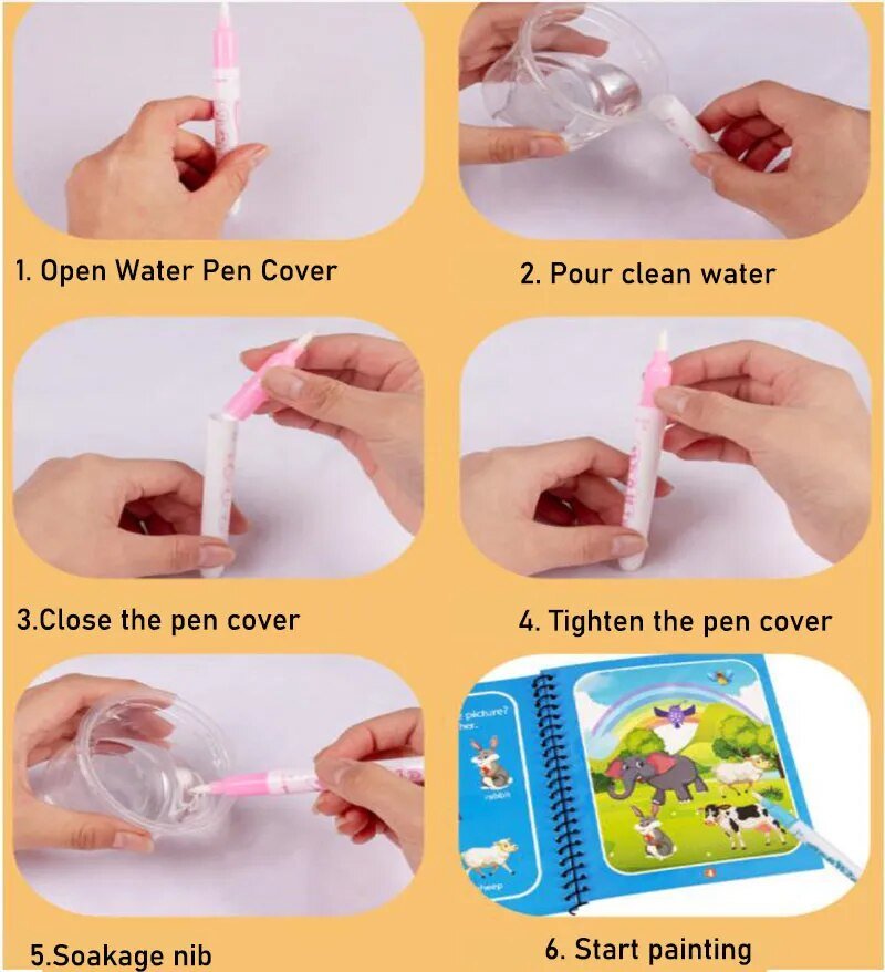 Magic Water Painting: DIY Kindergarten Graffiti & Early Education Toy