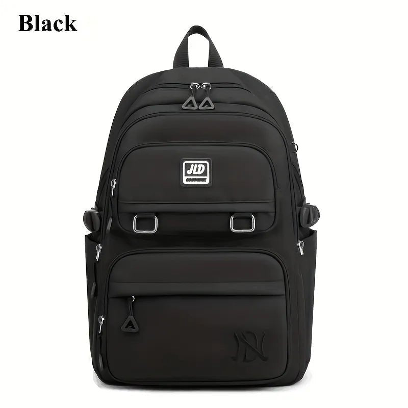 Large Waterproof Nylon School Backpack: Stylish & Spacious