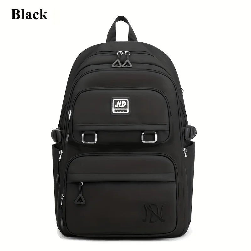 Large Waterproof Nylon School Backpack: Stylish & Spacious
