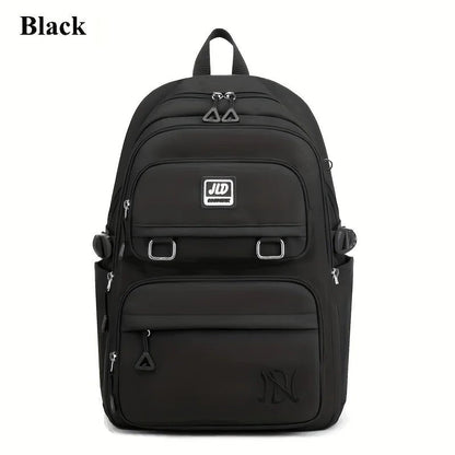 Large Waterproof Nylon School Backpack: Stylish & Spacious