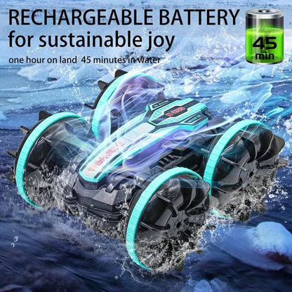Amphibious RC Stunt Car - Double-Sided Flip, Drift Vehicle
