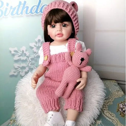 55cm Waterproof Reborn Doll - Silicone, Curly Hair, Bathable
