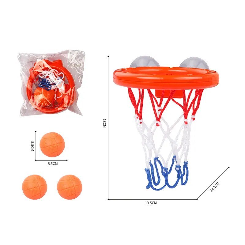 Bath Basketball Hoop & Balls Set - Cute Whale Toy for Toddler Bath Time