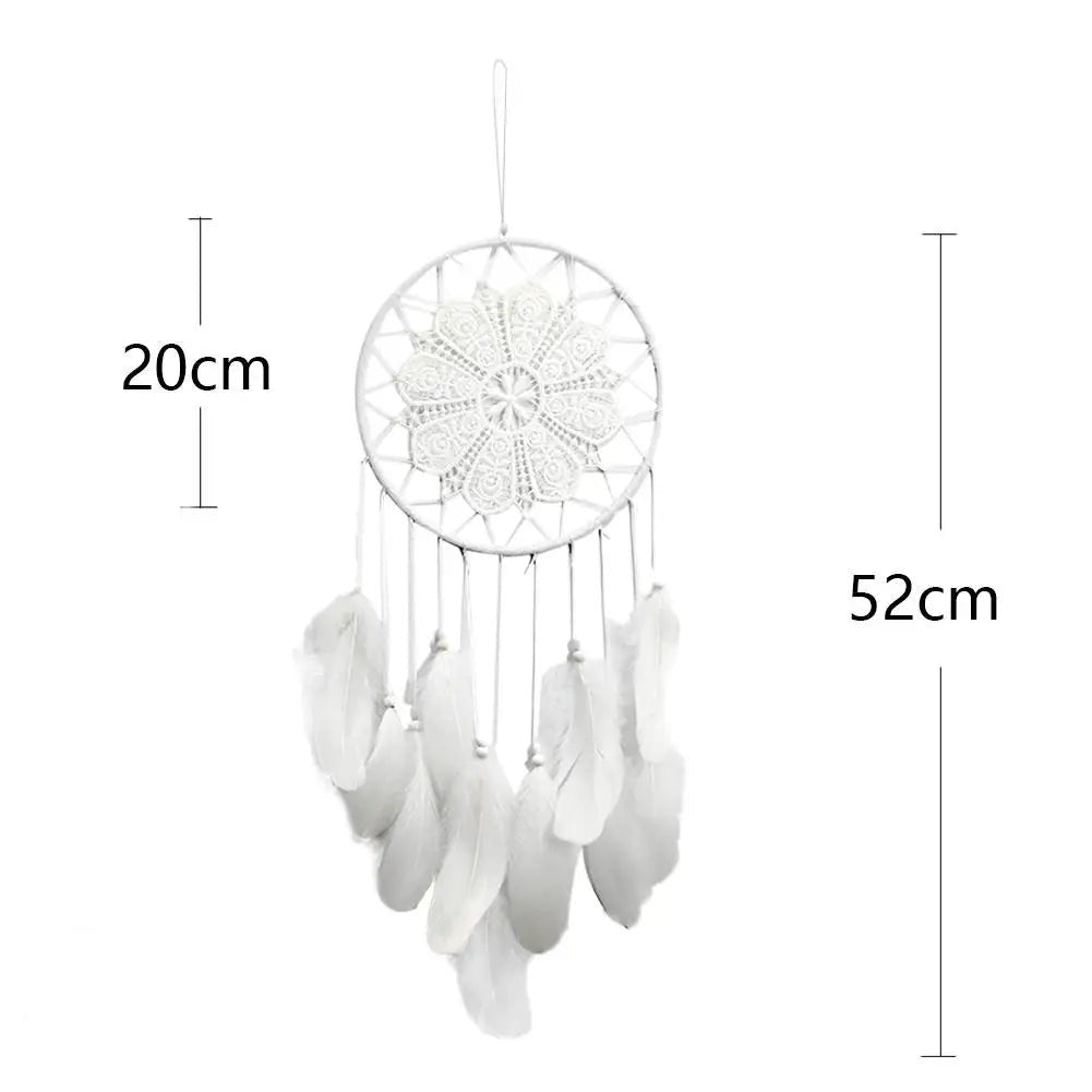 Handmade Indian Dream Catcher with Rattan & Feathers